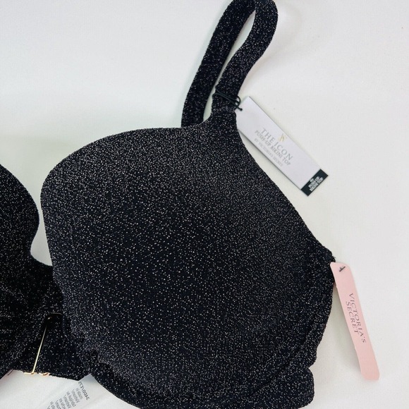 Victoria's Secret The Icon Push Up‎ Bikini Top Padded Bra 34DD Black - Picture 3 of 9